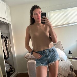 French Connection Tan Sleeveless Tank Top